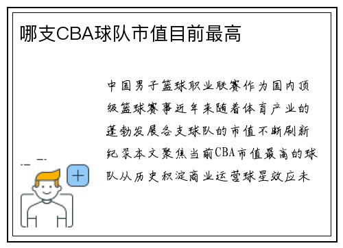哪支CBA球队市值目前最高
